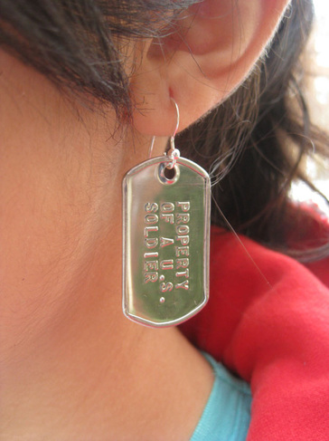 Military dogtag earrings